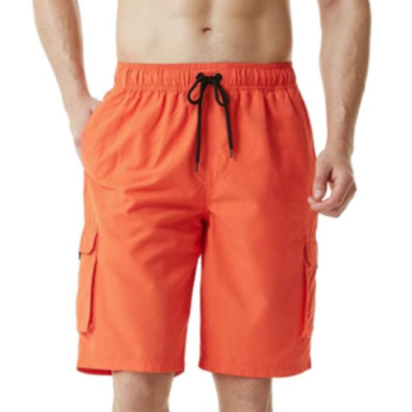 Tesla Orange Swim Trunks Quick Dry - M - NWT - Picture 1 of 7
